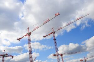 cranes, works, project, nature, building, sky, real estate, construction site, btp, development